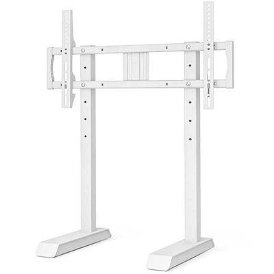 Upgraded Universal Table Top TV Stand Steel TV Legs for 55 to 90 Inch Flat or Curved Screen TVs, Height Adjustable TV Stand Base, Center TV Stand Hold Up to 150lbs, Max VESA 800 x 400mm, White
