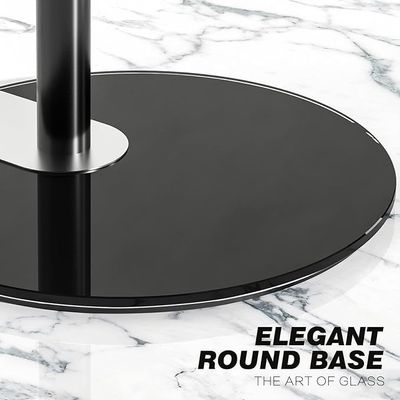 Swivel Floor TV Stand with 90 Degree Swivel for 32-65 inch LCD LED TV, Modern Simple Design Black Corner TV Floor Stand with Round Glass Base, VESA 400x400 mm, Black