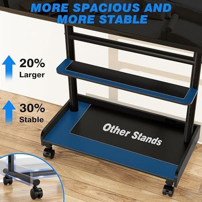 Heavy Duty Rolling TV Stand with Wheels for Most 40-86 Inch TVs up to 150lbs, Height Adjustable Mobile TV Stand with Shelf, Floor TV Stand for Living Room, TV Cart Max VESA 600x400mm, Black