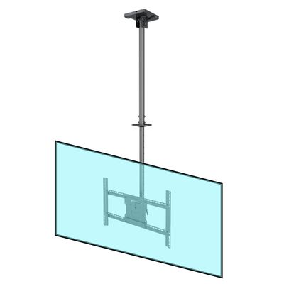 Double Pole Ceiling Mount for 42"-86" TVs, Adjustable Height 860-3130 mm, 50kg Capacity, Tilt & Rotation Functionality, Black | TF-CM300