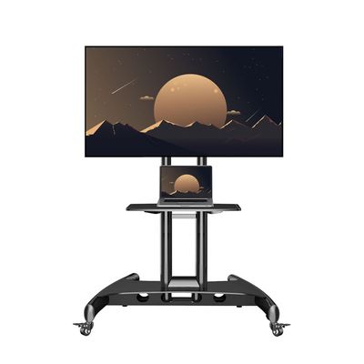 Mobile TV Cart TV Stand with Wheels for 32" - 75" Inch LCD LED OLED Plasma Flat Panel Screens up to 45.5kgs / 100lbs, VESA 600x400mm, Height Adjustment, Black | AVA1500-60-1P