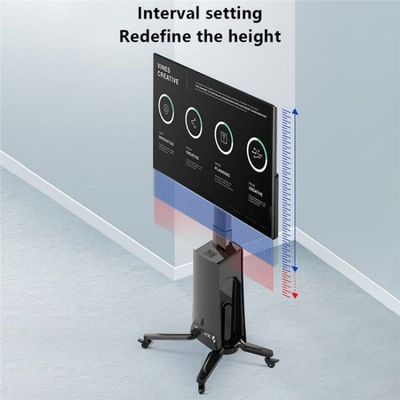 Motorized TV Floor Stand  for 55–85 Inch TVs Up to 45.5 kg, Height Adjustable 1200–1500 mm, VESA Mount 600×400 mm, Mobile TV Stand with Casters, Black | G85