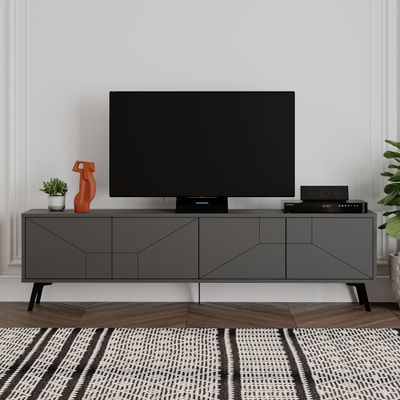 Dune Tv Stand Up To 70 Inches With Storage - Dark Grey - 2 Years Warranty