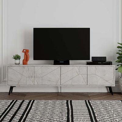 Dune Tv Stand Up To 70 Inches With Storage - Grey with Gold Effect - 2 Years Warranty