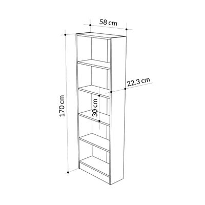 Home Aidan Bookcase - White - 2 Years Warranty