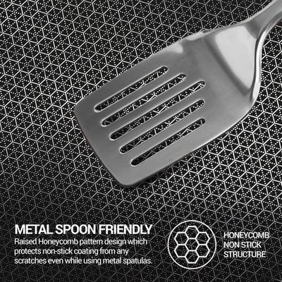 Milton Pro Cook Triply Hexa Tech Induction Stainless Steel Tawa, 28 Cm,Silver, Honeycomb Non-Stick Structure, Sturdyhandle, Food Grade, Flame & Hot Plate Safe