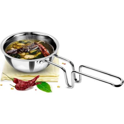 Milton Pro Cook Triply Stainless Steel 12Cm Tadka Pan,370Ml,For Spice Tempering/Seasoning,Sturdy Wired Handle, Smooth Finished Surface,Induction Bottom & Gas Stove Pan