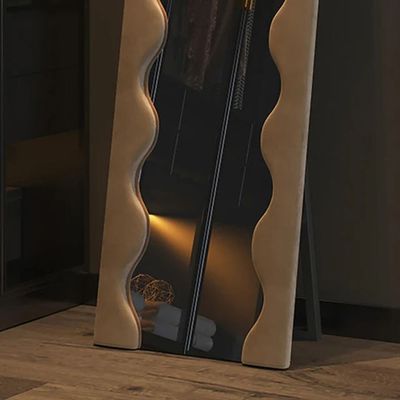 Retro Rectangle Full Body Wavy Mirror - Brown