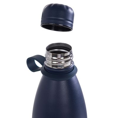 Eazy Kids Steel Water Bottle w/ Lunch Bag, 1L Blue