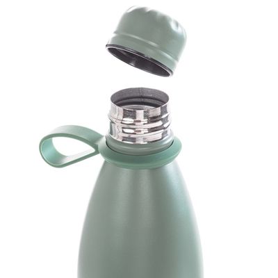 Eazy Kids Steel Water Bottle w/ Lunch Bag, 1L Green
