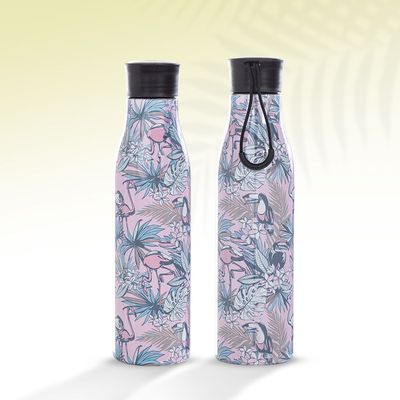 Eazy Kids Steel Water Bottle w/ Lunch Bag, 760ml Floral