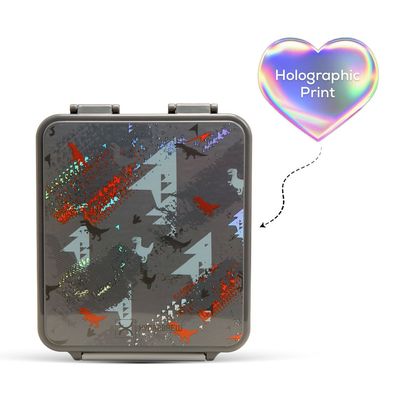 Hydrobrew Bento Lunch Box w/ Lunch Bag, Steel Food Jar - Dinosaurs Grey