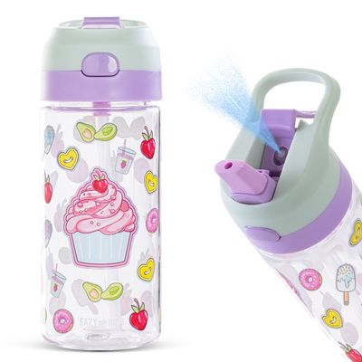 Eazy Kids 17" Set of 5 Backpack w/ Water Bottle, Lunch Box, Lunch Bag and Pencil Case - Sugar Pop Pink