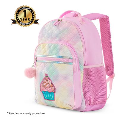 Eazy Kids 17" Set of 5 Backpack w/ Water Bottle, Lunch Box, Lunch Bag and Pencil Case - Sugar Pop Pink
