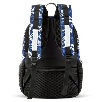 Eazy Kids 18" Set of 4 Backpack w/ Water Bottle, Lunch Bag and Pencil Case - Football