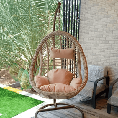 Swin Iron Frame PE Imitate Rattan Comfortable Swing Chair