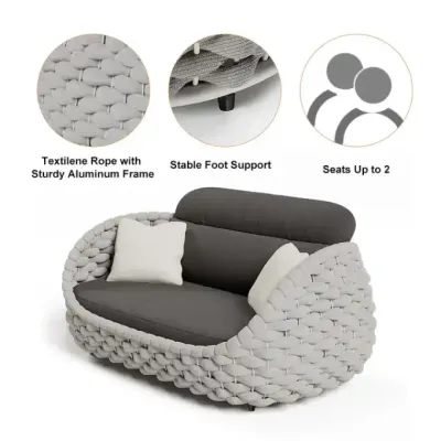 Swin Outdoor Comfort Rope Articles Leisure Terrace Chair Garden Sofas Set for Villa Hotel