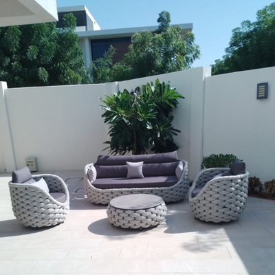 Swin Outdoor Comfort Rope Articles Leisure Terrace Chair Garden Sofas Set for Villa Hotel