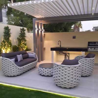 Swin Outdoor Comfort Rope Articles Leisure Terrace Chair Garden Sofas Set for Villa Hotel
