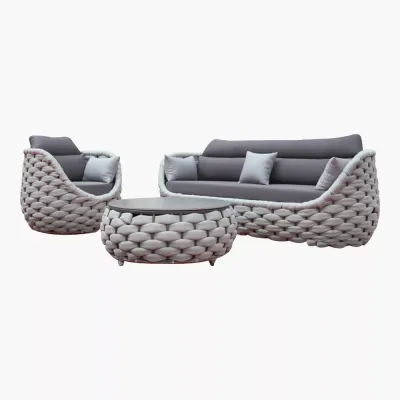 Swin Comfort Rope Articles Leisure Terrace Chair 7 Seaters Sofa Set For Villas