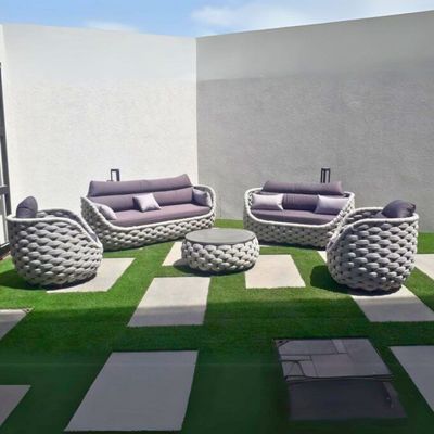 Swin Comfort Rope Articles Leisure Terrace Chair 7 Seaters Sofa Set For Villas