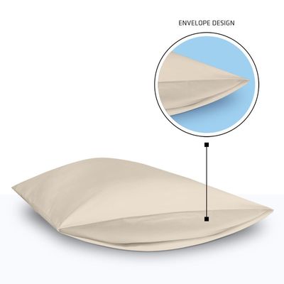 RocketLinen Hotel Style 4-Pc California King Size Bed Sheet Set (1 Flat Sheet+1 Fitted Sheet+2 Pillowcase), 400 Thread Count Sateen Weave, 100% Cotton Sheets, 40cm/16" Deep Pocket Bedsheet Set - Beige