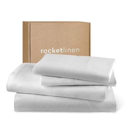 RocketLinen Light Grey Duvet Cover with 2 Pillow Shams – 400 Thread Count, Button Closure, Corner Ties, Pure Cotton, Sateen Weave – Duvet Cover/Quilt Cover Bedding Set (King)