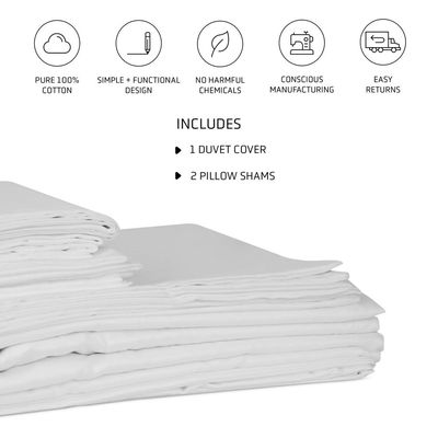RocketLinen Light Grey Duvet Cover with 2 Pillow Shams – 400 Thread Count, Button Closure, Corner Ties, Pure Cotton, Sateen Weave – Duvet Cover/Quilt Cover Bedding Set (King)