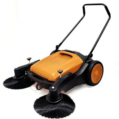 Walk-Behind Outdoor Hand Push Sweeper - 10.5 Gallon Capacity, 31" Sweeping width, Sweeps up to 30,000 ft²/Hour,