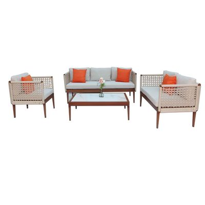 Swin Aluminum Hand Rope 6-Seater Outdoor Garden Furniture Sofa Set