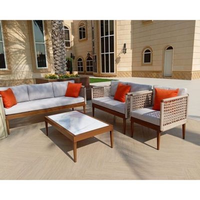 Swin Aluminum Hand Rope 6-Seater Outdoor Garden Furniture Sofa Set