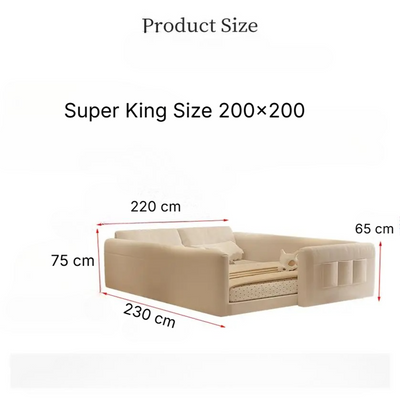 Upholstered Bed Frame with Sides Guardian and Headboard - Super  King Size 200 × 200