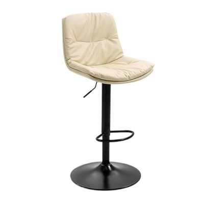 Maple Home Bar Chair Leather 360° Swivel Adjustable Height Backrest  Black Metal Legs Modern Kitchen Pub Restaurant Dining Furniture  