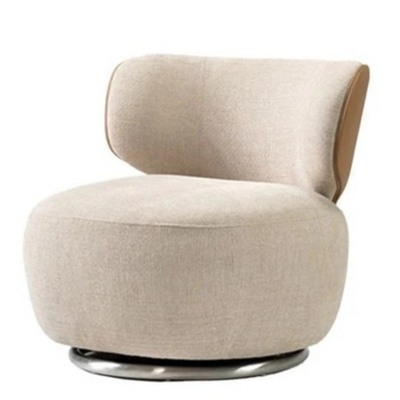 Armless Cozy Swivel Chair - Off White