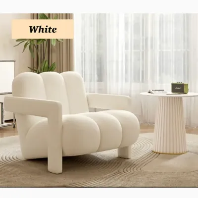 Modern Cloud-Inspired Accent Armchair - White