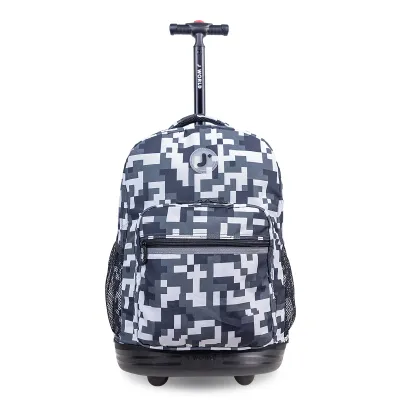 J World New York Sunrise Kids Rolling Backpack - Camo