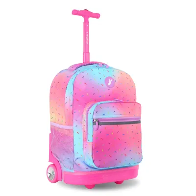 J World New York Sunrise Kids Rolling Backpack - Confetti