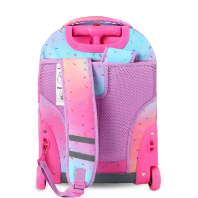 J World New York Sunrise Kids Rolling Backpack - Confetti