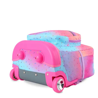 J World New York Sunrise Kids Rolling Backpack - Confetti