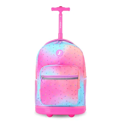 J World New York Sunrise Kids Rolling Backpack - Confetti