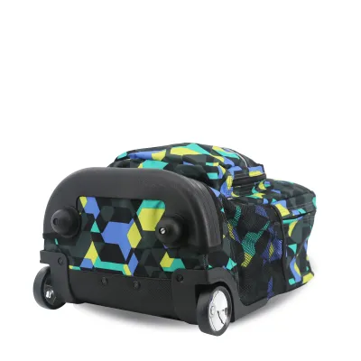 J World New York Sunrise Kids Rolling Backpack - Cubes