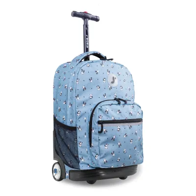 J World New York Sunrise Kids Rolling Backpack - Panda