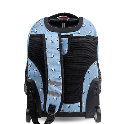 J World New York Sunrise Kids Rolling Backpack - Panda