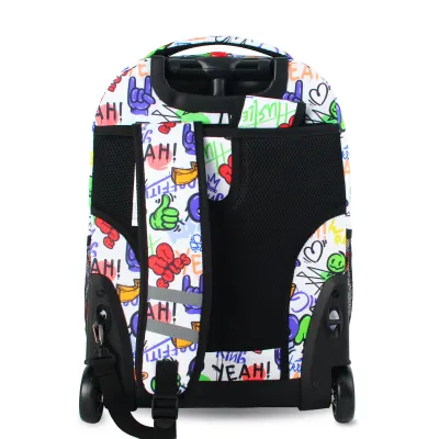 J World New York Sunrise Kids Rolling Backpack - Street Art