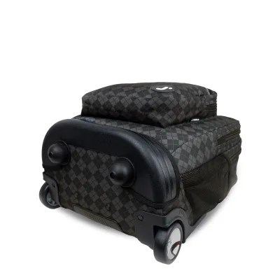 J World New York Sunrise Kids Rolling Backpack - Argyle Black