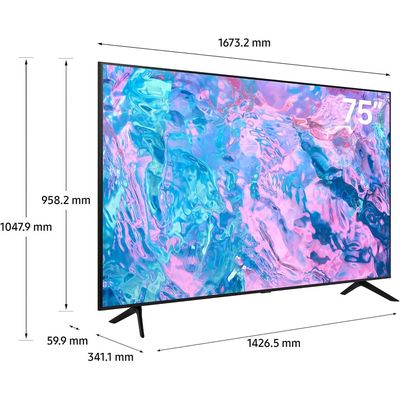 Samsung CU7000 Series 75-Inch UHD Smart LED TV UA75CU7000UXZN Black 2024
