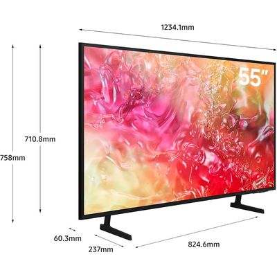Samsung Smart TV, Crystal UHD, DU7000, 55 Inch, 2024, PurColor, 4K Upscaling, Tizen OS, Q-Symphony UA55DU7000UXZN Black