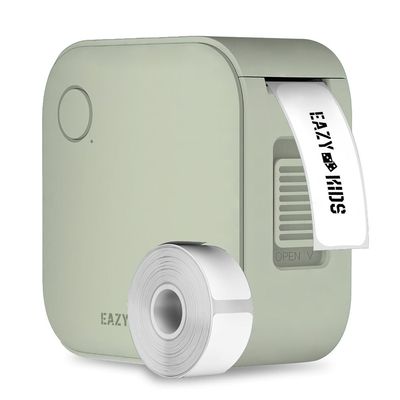 Eazy Kids Mini Label Maker Printer with 180 Labels Roll, Smart App Control for Home, Office, School - Green