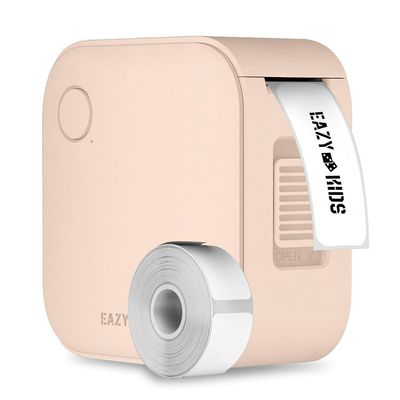 Eazy Kids Mini Label Maker Printer with 180 Labels Roll, Smart App Control for Home, Office, School - Pink