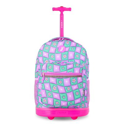 J World New York Sunrise Kids Rolling Backpack - Puffy Flower